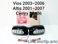 ฝาครอบกระจกมองข้าง Vios วีออส 2003-2006 Altis อัลติส 2001-2007 Camry แคมรี่ 2003-2006 Avanza อแวนซ่า 2004-2011 สีดำ มีไฟหรี่ไฟเลี้ยว