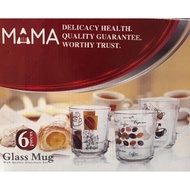 MAMA Glass Set Mug 6psc Glassware Hamper Gelas Kaca Sets Tableware Majlis Raya Hamper Raya Gifts