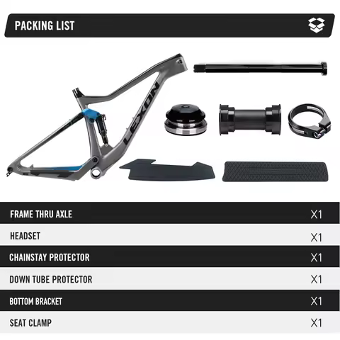 LEXON Full Carbon Full Suspension MTB Frame 29 Boost Titan T800/T1000 XC 12x148mm 31.6mm Seatpost 2.