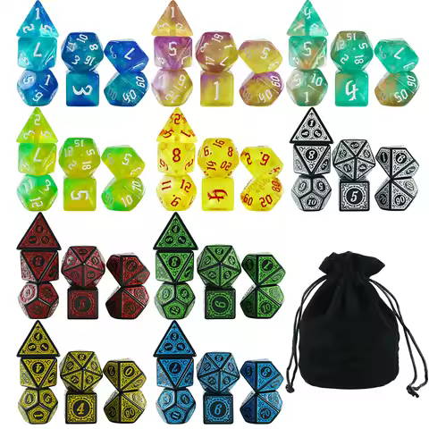Dice Acrylic Dice Party Games High Class Acrylic Dice Amazing Mixed Colours 10 Set DND Game Dice Wit