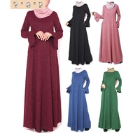 jubah muslimah fashion jubah dress Loose modern Glitter  elastic fashion Nursing jubah  wedding / event / dinner dress