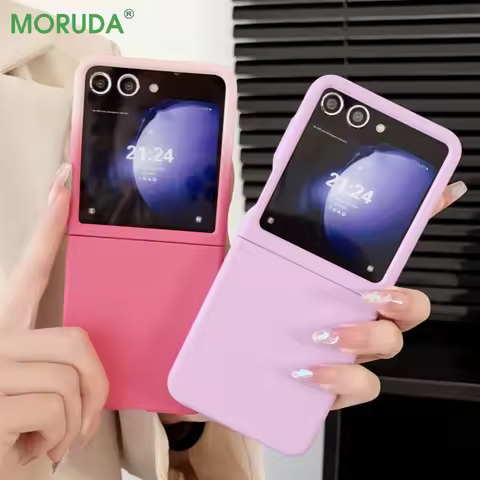 Z Flip7 Solid Color Skin Texture Matte Phone Case For Samsung Galaxy Z Flip6 Flip5 ZFlip 7 Ultrathin