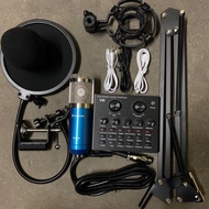 COMBO THU ÂM LIVESTREAM MIC BM900 ZANSONG VÀ SOUND CARD V8 CHÂN KẸP+MÀNG LỌC ĐẦY ĐỦ BH 6 THÁNG