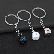Keychain dice exam creative color alloy dice key chain birthday gift HB