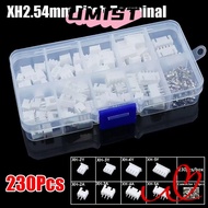 UMISTYDREAMC9 230Pcs Pin Connector, 2p 3p 4p 5pin Male And Female 2.54mm Pitch Terminal, 4 Value XH2