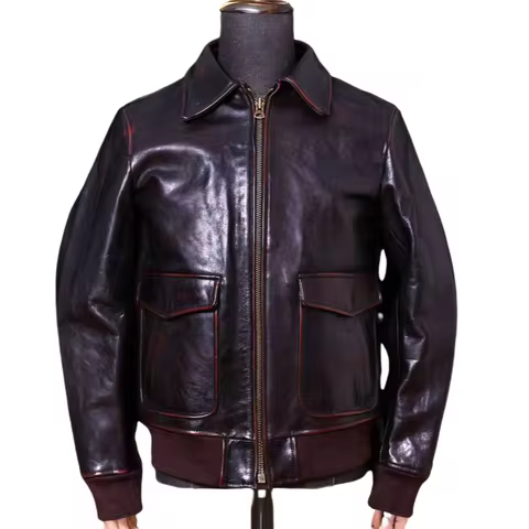 Black Winter Leather Jacket Men Vintage Style Plus Size 5XL Genuine Natural Thick Cowhide A2 Flight 