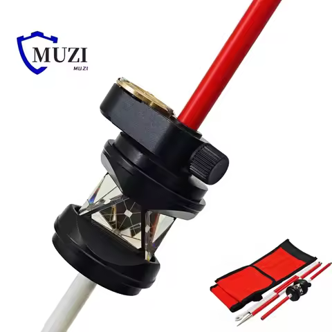 360 Degreen Sliver Coated Mini Reflector Prism with Bubble + 4pcs 30cm Pole for Topcon for Sokkia Tr