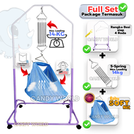 CANDY ONE Baby Cradle Stand Set Rangka Buaian Baby Soft Net Besi Buai Bayi Rangka Buayan Baby Buai S
