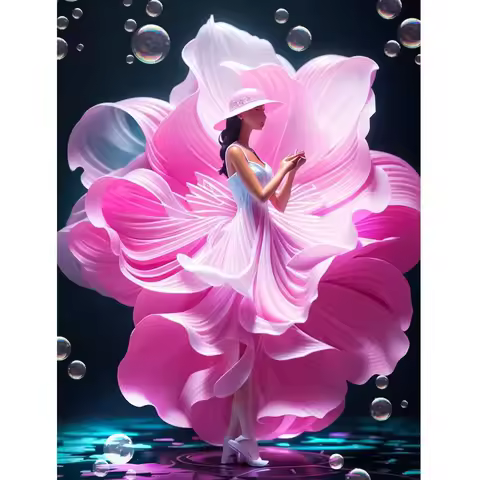 1pc 5D Diamond Art Painting, Round Rhinestone dancer Full Rhinestone DIY Diamond Art Painting, Decor