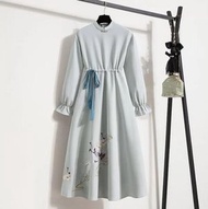 大碼女裝連衣裙(淺藍)【M-4XL碼】【下單後聯系客服確認尺碼】#F105034875