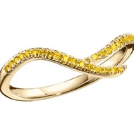 密釘鑲黃鑽石14k金結婚戒指 非傳統植物戒指 另類樹枝形求婚戒指