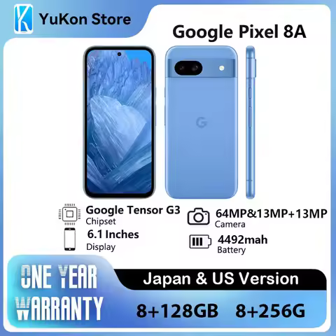 New Original Google Pixel 8a AI Smartphone Google Tensor G3 64 MP Quad PD Wide Camera 120Hz OLED Dis