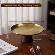 Vita Luxe Stainless Steel High Stem Platter Desert Tray Accessories Tray Fruit Tray Display decorati