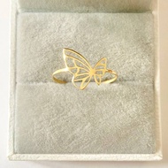 Pawnable 18K Saudi Gold Butterfly Ring 916 Gold Ring