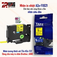 AZe-FX621 printed label [9mm x 8m] Super flexible label compatible with TZe-261(Brother PT-E110/ AIM