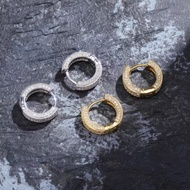 GOLD STAR Full Zircon Diamond Round Earring For Men and Women's Hip Hop Hoop Earrings Gold Silver Bl