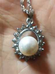 白色珍珠項鍊，天然養珠，時尚氣質好搭配，米珠10mm唯此一條