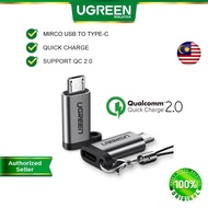 UGREEN 22MM USB C Female to Micro USB Male Cable Adapter For All of Handphone USBC with MicroUSB Interface Including Xiaomi Redmi Note3 Huawei P9 lite Nova 2i QC 2.0 Quick Charge Data Sync Transfer Convertor Adapter Cables Type-C TypeC Type C USB-C