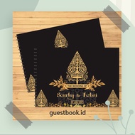 custom buku tamu undangan pernikahan motif gunungan wayang dan motif adat