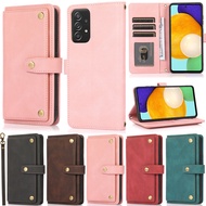 Luxury Casing For Samsung Galaxy A52 A12 A22 A32 5G A72 A52S A51 A71 A21S A32 4G Retro Wallet Soft PU Leather Card Slots Flip Cover Case