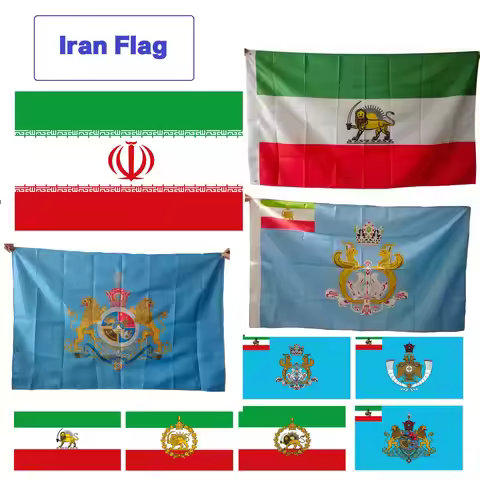 Custom Iran Flag 90x150cm Old Historic Iran Flag Iran Imperial Flag Polyester Flags Banner For Home 