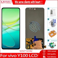 AMOLED 6.67 "สำหรับ Vivo Y100จอแอลซีดี V2342 V2327หน้าจอดิติไทเซอร์ประกอบสำหรับ VIVO Y100 4G 5G อะไห