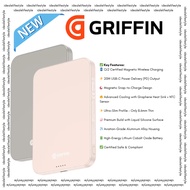Griffin PowerBrick 5000mAh Qi2 Certified Power Bank – Ultra-Slim 20W PD & 15W Magnetic Wireless Char