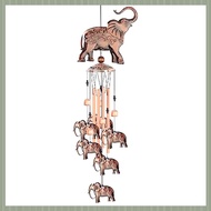 (QJWR) 1 Piece Elephant Chimes for Elephant Windchimes Decoration Garden Decor Iron 4 Aluminum Tube 