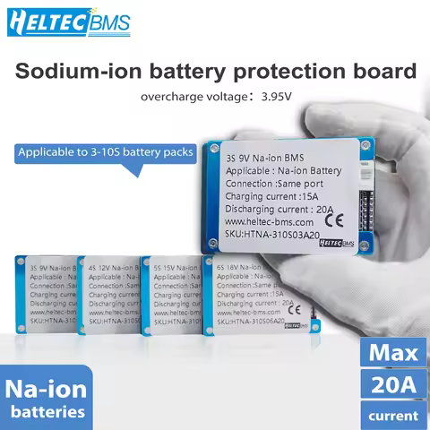 3-10S Sodium Ion Battery BMS Protection Board 20A with Balance , Overcharge/Over-Discharge Protectio