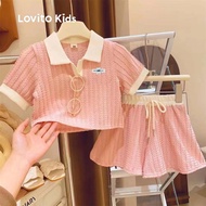 NS111-AUG25-C-Lapel Short Sleeve Shorts Set-SHNS111BK169