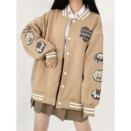 Freeya - Choco Donut Baseball Jacket/Latest Women's Jacket 2023/women's Baseball Jacket/Thick Baseba