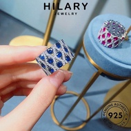 HILARY JEWELRY Sterling Adjustable Perak Silver Women Perempuan Vintage For Accessories Korean Sapphire Original Ring 純銀戒指 Cincin 925 R2131