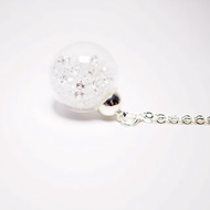 A Handmade 白色水晶玻璃球頸鏈