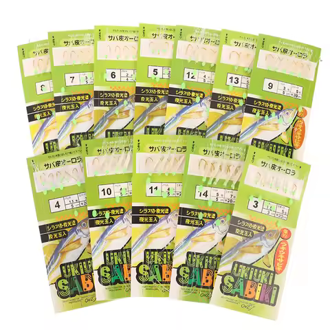 6Pcs/Pack Fish Hook White Fish Skin Bionic String Hook Real Fishing Skin Tinsel Carp Sea Rigs Gang T