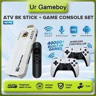 NEW! K8 Pro 8K UHD BT4.0 ATV Voice Remote 2+16GB TV Game Stick Dual WiFi Android 10 40000+ 3D Games