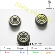 Flange bearing F625ZZ - Rim bearing F625ZZ - Standard 5x16x5mm (18mm rim)