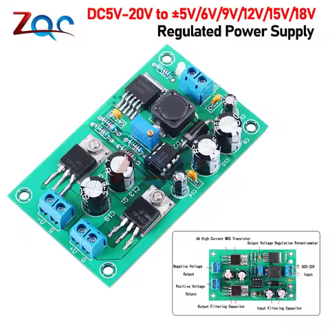 XL6009 6A DC5V-20V To ±5V/6V/9V/12V/15V/18V Adjustable Voltage Regulator Power Module With One To Tw