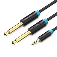 MIIQNUS Y Splitte 3.5mm To Dual 6.5mm Audio Cable 2 in 1 Converter 3.5mm Jack To 6.5mm Jack Cable Au