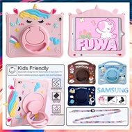 360 degree rotating Stand Kids Safe Cute 3D Unicorn Soft Silicone Cartoon Pattern Shockproof Tablet 