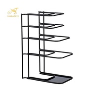 Heavy Duty Pan Organizer, 5 Tier Pot and Pan Organizer Rack for Cast Iron Skillets, Griddles and Pots