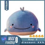 ASTELLA ตุ๊กตาวาฬตุ๊กตาผ้าน่ารัก15/25/40ซม.มาพร้อมกับตุ๊กตานอนเนื้อนุ่มตุ๊กตาสัตว์ทะเลของเล่นการ์ตูน