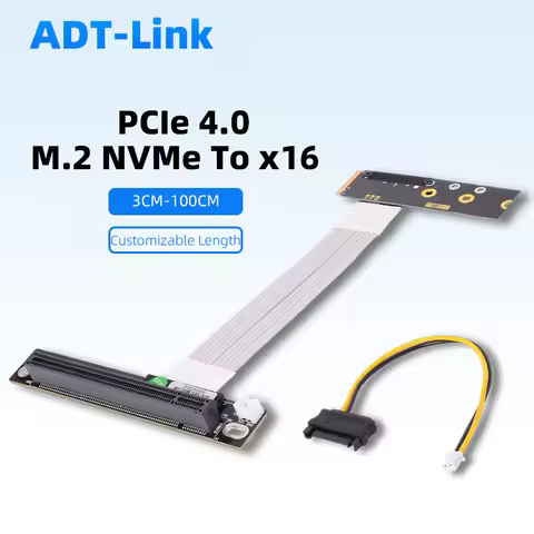 ADT-Link 90 180 270 Degree M.2 NGFF NVMe To PCIE 4.0 X16 STX Motherboard Graphics Card GPU Extension
