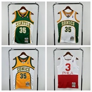[Hot pressed]Retro Edition Basketball Jersey Iverson Seattle Durant Allen Bird Iverson