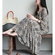 Japan Japan South Korea Foreign Trade Export Cut Label French Dress Loose White Blue White Porcelain