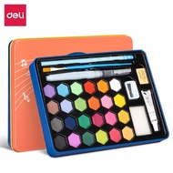 Deli Watercolour Pigment With Water Pen Solid Set Gouache For School Kids Professional Art