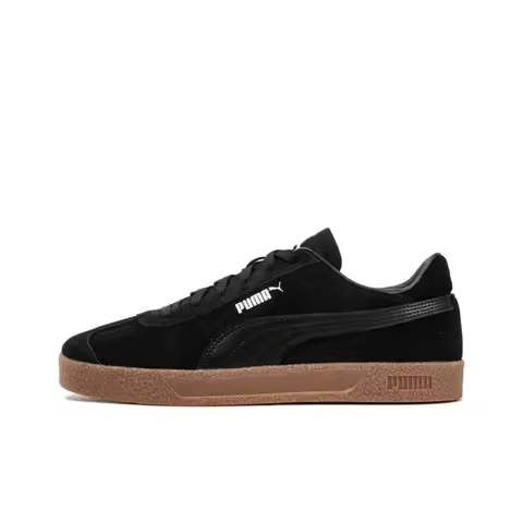 PUMA Club Comfortable And Lightweight Low top German Army Trainers Unisex Black White 401514-01