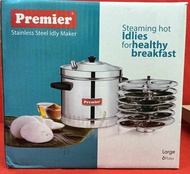 PREMIER STAINLESS STEEL IDLY MAKER / PREMIER IDLY PAANAI /  LARGE 6 PLATES / NO.1 IDLY VESSEL / IDLY