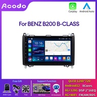 Acodoวิทยุติดรถยนต์ 2din 9 นิ้วสเตอริโอสำหรับBENZ B200 B-CLASS Carplay Android Auto Head Unit 8G RAM 128G ROM 8Coresหน้าจอสัมผัสIPSเสียงWifi 4GนำทางGPSวิดีโอควบคุมพวงมาลัยพร้อมกรอบปลั๊กและเล่นAndroid12 พัดลมระบายความร้อนเครื่องเสียงติดรถยนต์