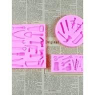 alphabet cutter egg tart mould Gerudi elektrik sepana, gergaji, caliper, acuan silikon hiasan