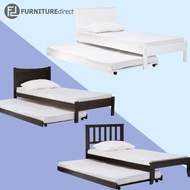 Furniture Direct Solid rubberwood single size pull out bed frame/ katil single/ katil kayu